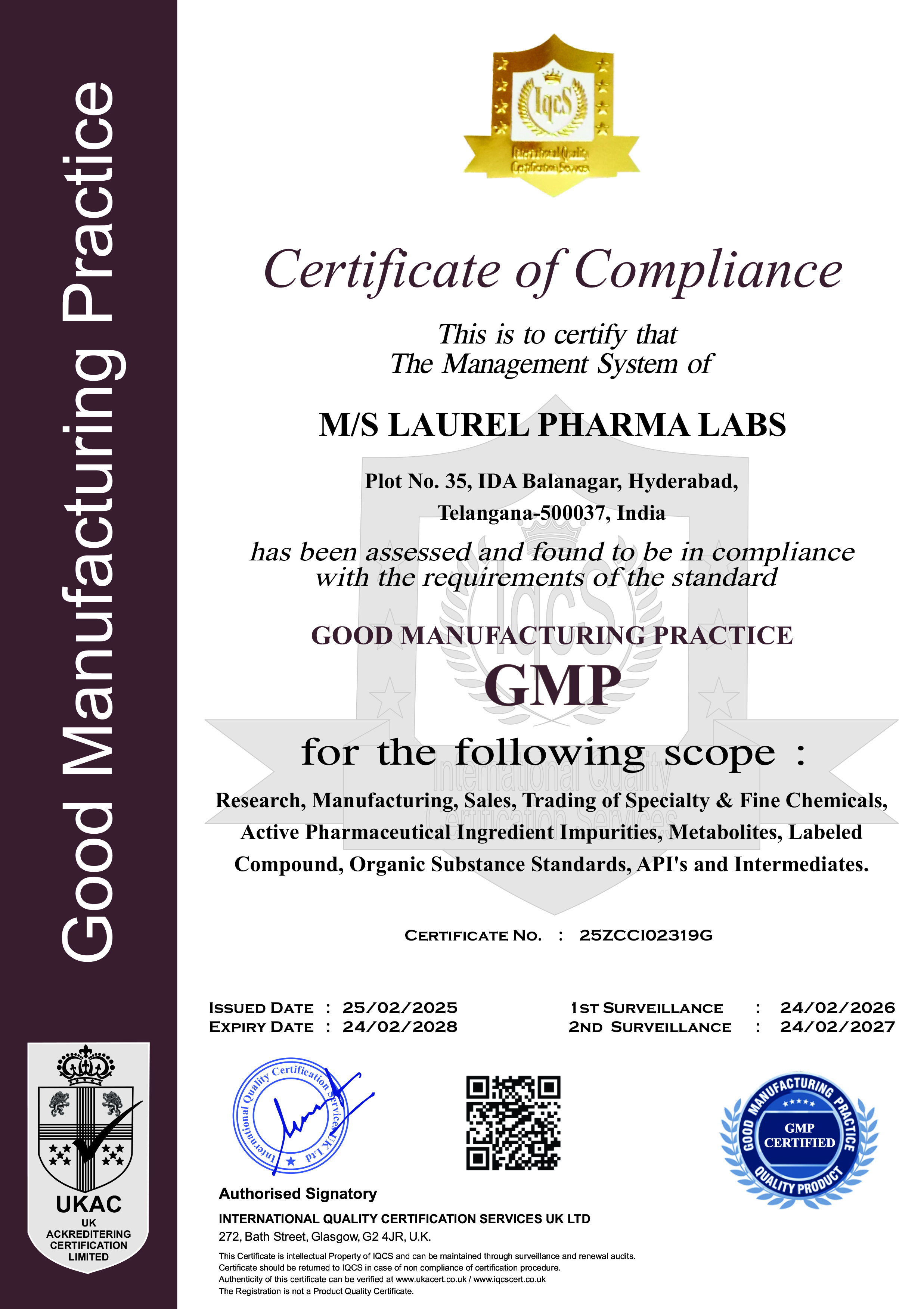 GMP Certificate